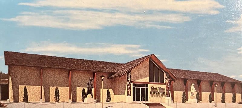 Fred Bear Museum  and Bear Mountain - Vintage Postcard Of Museum (newer photo)